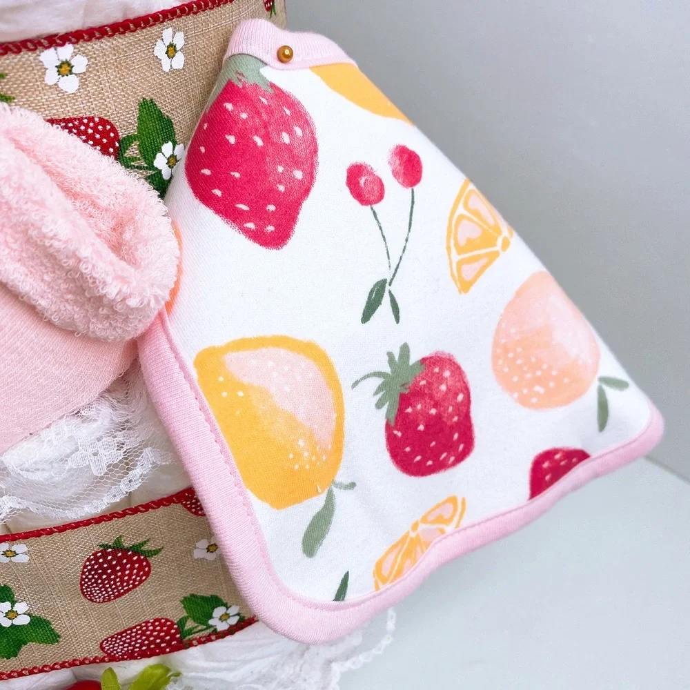 Strawberry Fruit Diaper Cake, Baby Shower Gift